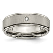 Titanium Brushed/Polished 0.05ct. Diamond Rounded Edge Band