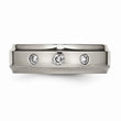 Titanium Polished 1/5ct. tw. Diamond Ridged Edge Band