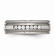 Titanium with Sterling Silver Inlay Polished 1/4ct. tw. Diamond Band
