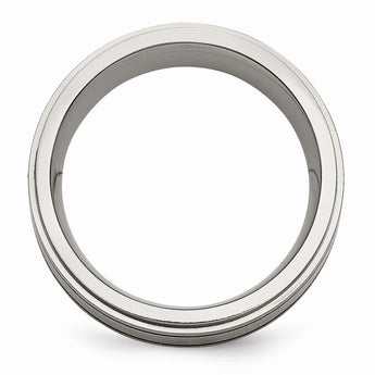 Titanium Polished/Brushed Enameled 1/4ct tw. Diamond 9mm Band