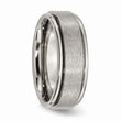 Titanium Ridged Edge 8mm Satin and Polished Band
