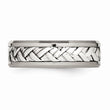 Titanium/Sterling Silver Inlay Polished 1pt. Diamond 7mm Band