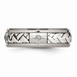 Titanium/Sterling Silver Inlay Polished 1pt. Diamond 7mm Band