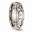 Titanium/Sterling Silver Inlay Polished 1pt. Diamond 7mm Band