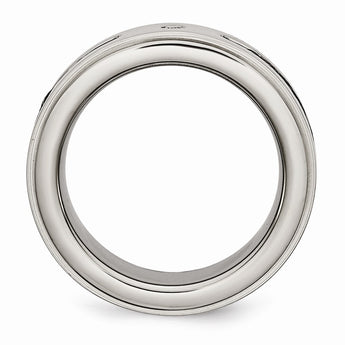 Titanium Polished Black IP-plated Cable/0.035ct. Diamond Band