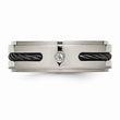 Titanium Polished Black IP-plated Cable/0.035ct. Diamond Band
