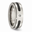 Titanium Polished Black IP-plated Cable/0.035ct. Diamond Band
