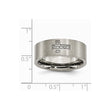 Titanium Brushed 0.07ct. tw. Diamond Cross Flat Band