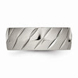 Titanium Polished Diamond Cut Ring