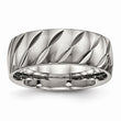Titanium Polished Diamond Cut Ring