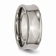 Titanium Concave 8mm Polished Beveled Edge Band