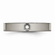 Titanium Polished Flat Comfort Back CZ Ring