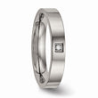 Titanium Polished Flat Comfort Back CZ Ring