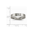 Titanium Polished Flat Comfort Back CZ Ring
