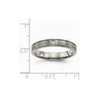 Titanium Polished Grooved Comfort Back CZ Ring