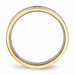 Titanium Polished Yellow IP Grooved Comfort Back CZ Ring