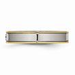 Titanium Polished Yellow IP Grooved Comfort Back CZ Ring
