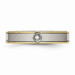 Titanium Polished Yellow IP Grooved Comfort Back CZ Ring