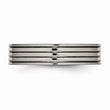 Titanium Polished Grooved Comfort Back Ring