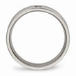 Titanium Polished Grooved Comfort Back CZ Ring