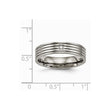 Titanium Polished Grooved Comfort Back CZ Ring