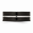 Titanium Polished Black IP Grooved Comfort Back Ring