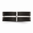 Titanium Polished Black IP Grooved Comfort Back Ring