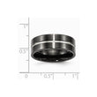 Titanium Polished Black IP Grooved Comfort Back Ring