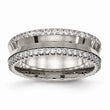 Titanium Polished with CZ Ring