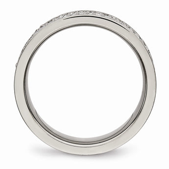 Titanium Polished with CZ Ring