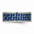 Titanium Polished w/ Blue Carbon Fiber Inlay Band