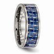 Titanium Polished w/ Blue Carbon Fiber Inlay Band