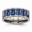 Titanium Polished w/ Blue Carbon Fiber Inlay Band