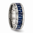 Titanium Polished w/ Blue Carbon Fiber Inlay Band