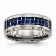 Titanium Polished w/ Blue Carbon Fiber Inlay Band
