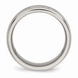 Titanium Polished Grooved CZ Ring