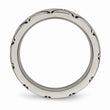 Titanium Polished Criss Cross Grooved Ring