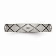 Titanium Polished Criss Cross Grooved Ring