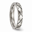 Titanium Polished Criss Cross Grooved Ring