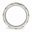 Titanium Polished Criss Cross Grooved CZ Ring