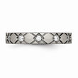 Titanium Polished Criss Cross Grooved CZ Ring