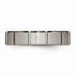 Titanium Brushed/Polished Grooved Ring