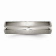 Titanium Grooved 6mm Brushed and Polished Band