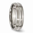 Titanium Grooved 6mm Brushed and Polished Band
