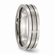 Titanium Grooved 6mm Brushed and Polished Band
