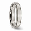 Titanium Ridged Edge 5mm Polished Band