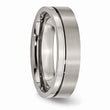 Titanium Grooved 6mm Brushed and Polished Band