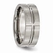 Titanium Grooved 8mm Brushed and Polished Band