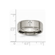 Titanium Ridged Edge Cross 8mm Brushed and Polished Band