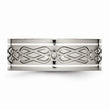 Titanium Sterling Silver Inlay Celtic Knot Flat 8mm Polished Band